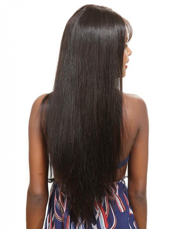 Capelli Vergini Malesi 4 Pezzi Dritti Con Chiusura In Pizzo 4 * 4