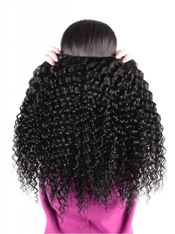 Fasci Di Onde Profonde 3 Con Capelli Vergini Malesi Frontali In Pizzo 13 * 4