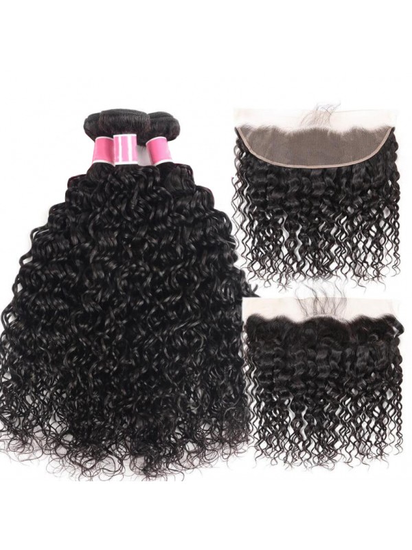 Onda Naturale 3 Pezzi Con Capelli Indiani Frontali In Pizzo 13 * 4