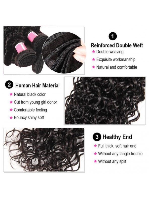 Capelli Brasiliani 4 Fasci Di Onde Naturali Con 13 * 4 Frontali