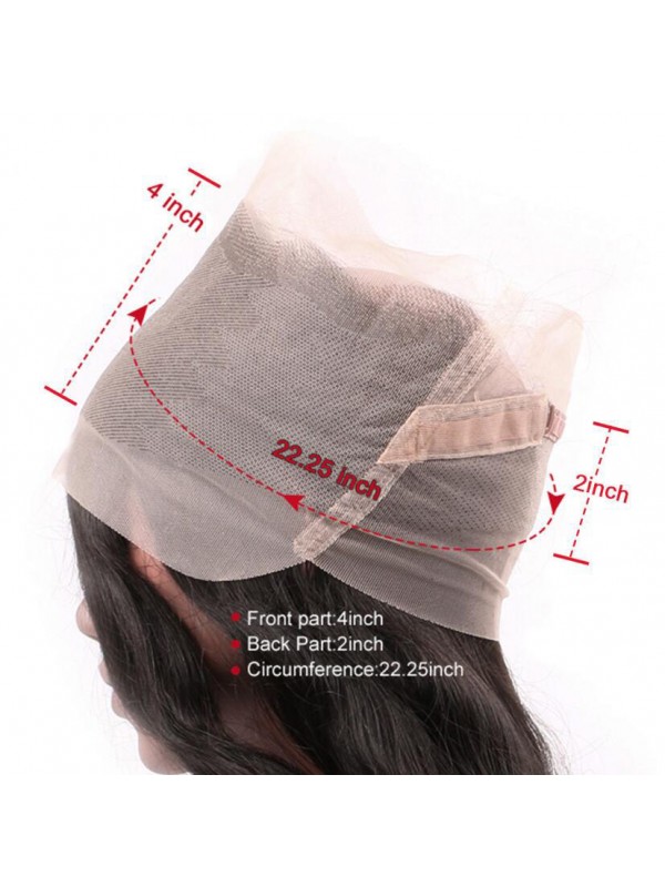 Frontale In Pizzo Pre Pizzicato 360 Con Fasci Di Capelli Vergini Brasiliani Lisci