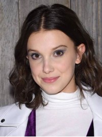 Millie Bobby Brown Glamour Parrucche Per Capelli Umani Senza Cappuccio Con Riga Centrale