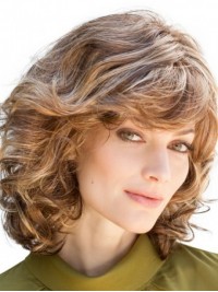 Parrucche Senza Cappuccio Ondulate Con Capelli Umani Bicolore Bob Style Con Frangia