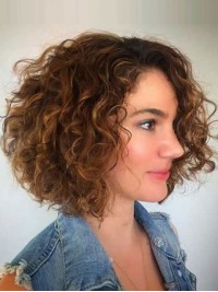 Parrucche Senza Cappuccio Per Capelli Umani Ricci Stile Bob Big Volumn 12 Pollici