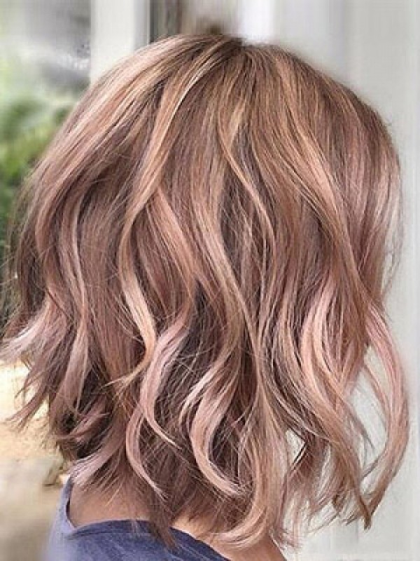 Parrucche Per Capelli Umani Senza Cappuccio Medio Ondulati Bicolore 12 Pollici