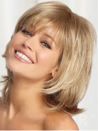 Parrucche Di Capelli Umani Di Remy Del Merletto Pieno Medio Liscio Biondo