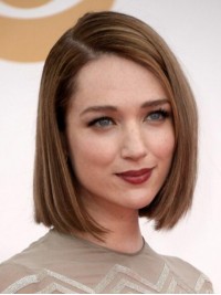 Parrucche Per Capelli Umani Remy Con Pizzo Frontale Bob Style Con Frangia Laterale 10 Pollici