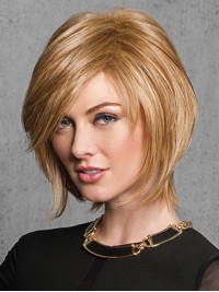 Parrucche Di Capelli Umani Di Remy Diritte Bionde Senza Cappuccio 8 Pollici