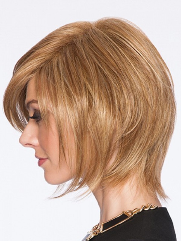 Parrucche Di Capelli Umani Di Remy Diritte Bionde Senza Cappuccio 8 Pollici