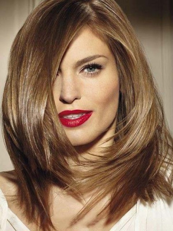 Parrucca Di Capelli Umani Di Remy Senza Cappuccio Bionda Dritta Con Frangia Laterale