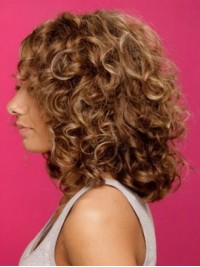 Parrucche Per Capelli Umani Ricci Senza Cappuccio Con Grandi Volumi Marroni 16 Pollici