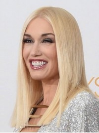 Gwen Stefani Parrucche Umane Di Remy Con Pizzo Frontale Dritto Con Riga Centrale Bionda 16 Pollici