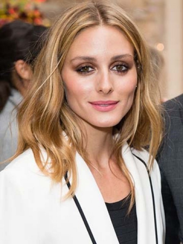 Olivia Palermo Parrucche Per Capelli Umani Frontali In Pizzo Medio Ondulato Con Separazione Centrale 14 Pollici