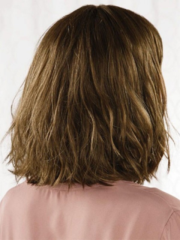 Parrucche Senza Cappuccio Per Capelli Umani Remy Ondulati Stile Bob Con Frangetta 12 Pollici