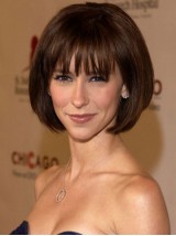 Parrucche Di Capelli Umani Di Remy Senza Cappuccio In Stile Bob Corto Dritto Con Frangetta