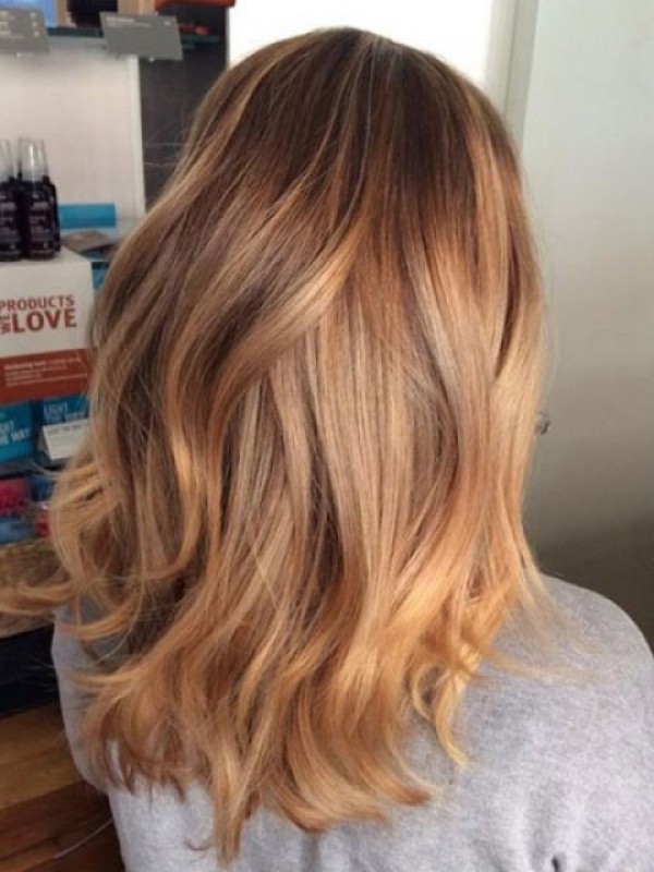 Parrucche Lunghe Ondulate Di Capelli Umani Di Remy Senza Cappuccio Con Frangia Laterale Da 18 Pollici