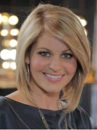 Parrucche Senza Cappuccio Per Capelli Biondi Stile Bob Con Frangia Laterale 12 Pollici
