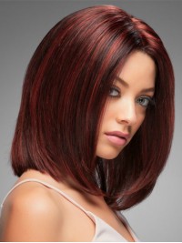 Parrucche Per Capelli Umani Con Pizzo Frontale Dritto In Pizzo Claret Bob Style 14 Pollici