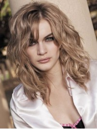 Parrucche Lunghe Ondulate Senza Cappuccio Per Capelli Umani 16 Pollici