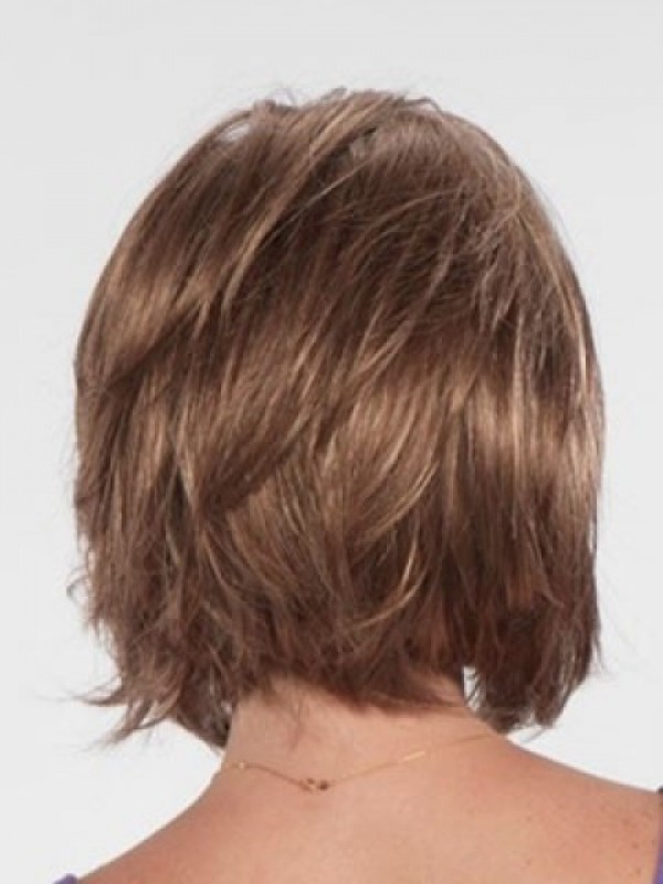 Parrucche Dritte Per Capelli Umani Di Remy Senza Cappuccio Con Separazione Centrale Corta 10 Pollici