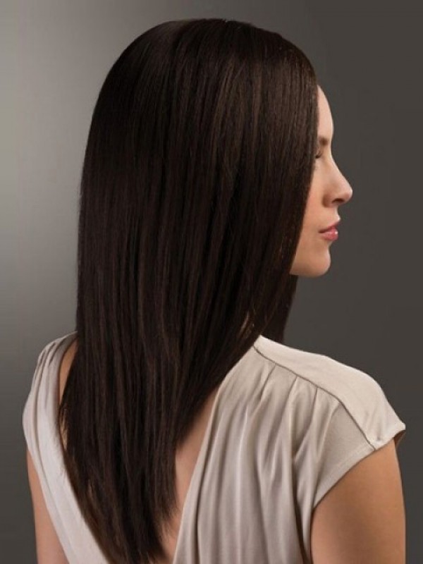 Parrucche Per Capelli Umani Senza Cappuccio Lunghi Dritti 20 Pollici