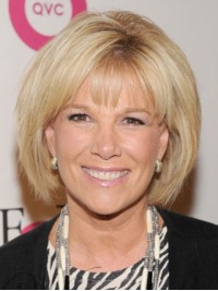 Parrucche Per Capelli Umani Senza Cappuccio Biondo Dritto Stile Joan Lunden Bob Con Frangetta 10 Pollici