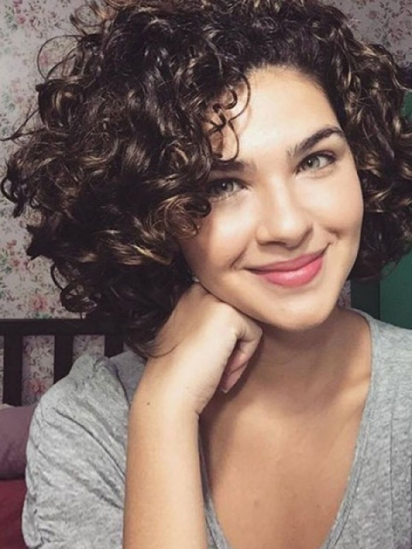 Parrucche Per Capelli Ricci Corti Senza Cappuccio A Densità Del 150% 12 Pollici