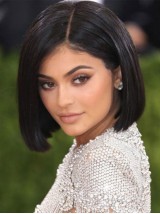 Parrucche Per Capelli Umani Anteriori In Pizzo Nero Stile Bob Con Frangia Laterale 12 Pollici