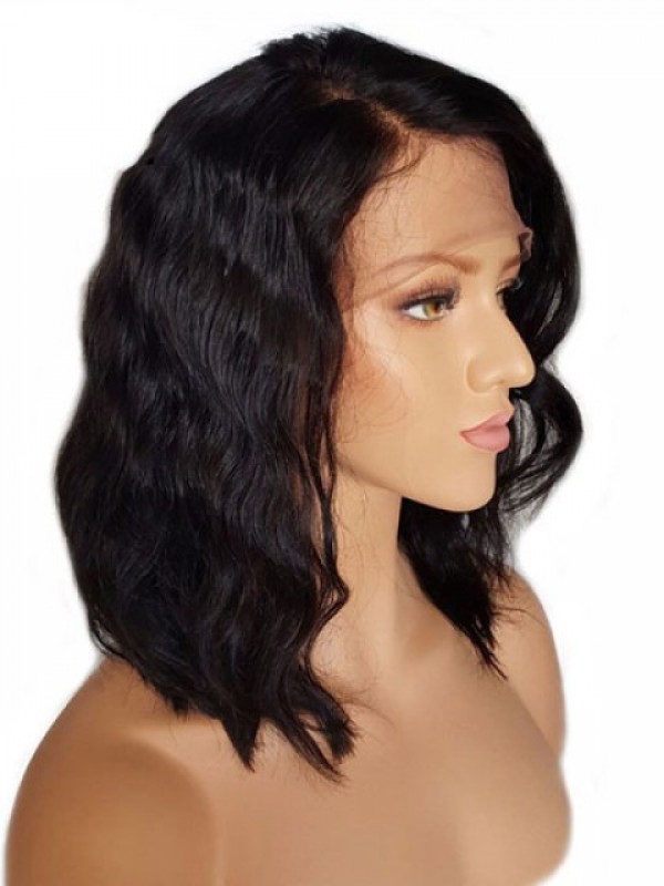 Capelli Umani Con Parrucche Ondulate Del Pizzo Dei Capelli Vergini Delle Donne 14 Pollici