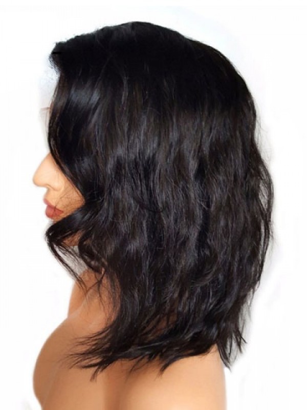 Capelli Umani Con Parrucche Ondulate Del Pizzo Dei Capelli Vergini Delle Donne 14 Pollici