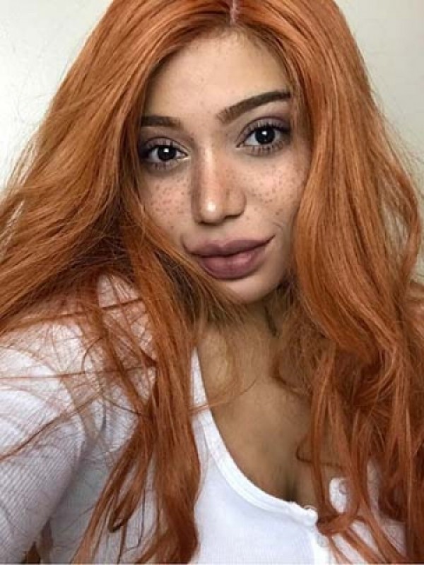 Parrucche Per Capelli Umani Senza Cappuccio Lunghi E Dritti Con Nastro Rosso Con Frangia Laterale 24 Pollici