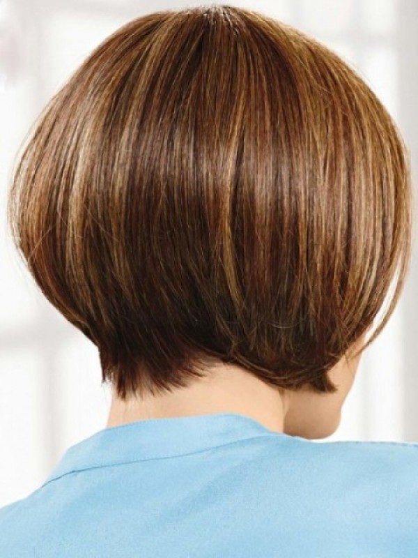Parrucche Per Capelli Umani Senza Cappuccio Corti E Dritti Di Lino Con Frangetta 10 Pollici