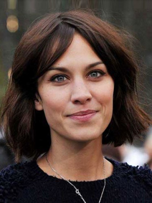 Parrucche Per Capelli Umani Senza Cappuccio Corti In Stile Bob Auburn 12 Pollici
