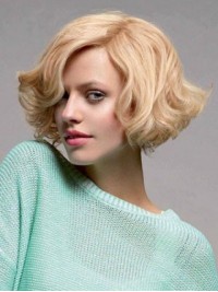 Parrucche Ondulate Corte Bob Bionde