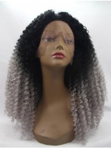 Parrucche Sintetiche Crespi Lunghe Con Pizzo Frontale Ombre