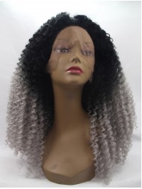 Parrucche Sintetiche Crespi Lunghe Con Pizzo Frontale Ombre