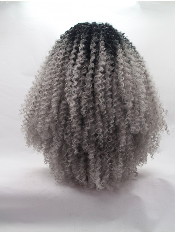 Parrucche Sintetiche Crespi Lunghe Con Pizzo Frontale Ombre