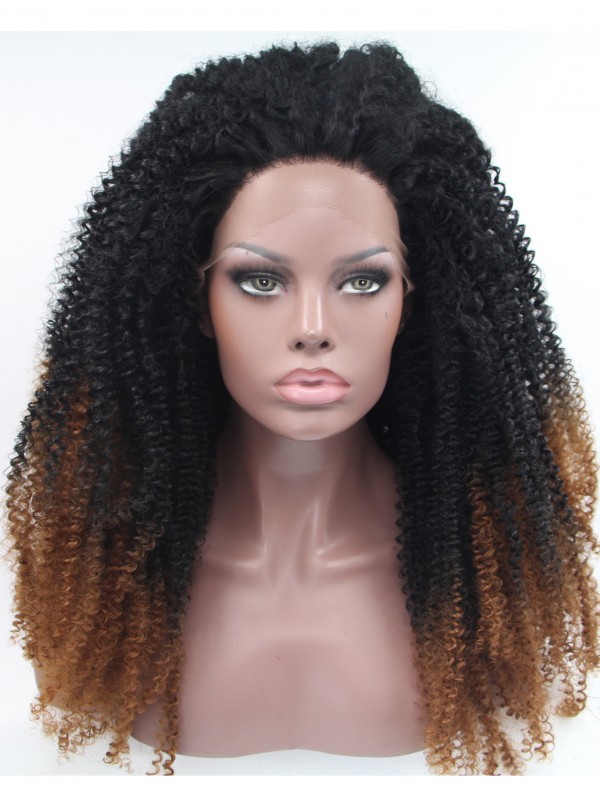 Parrucche Frontali In Pizzo Sintetico Kinky Braun Da 28".