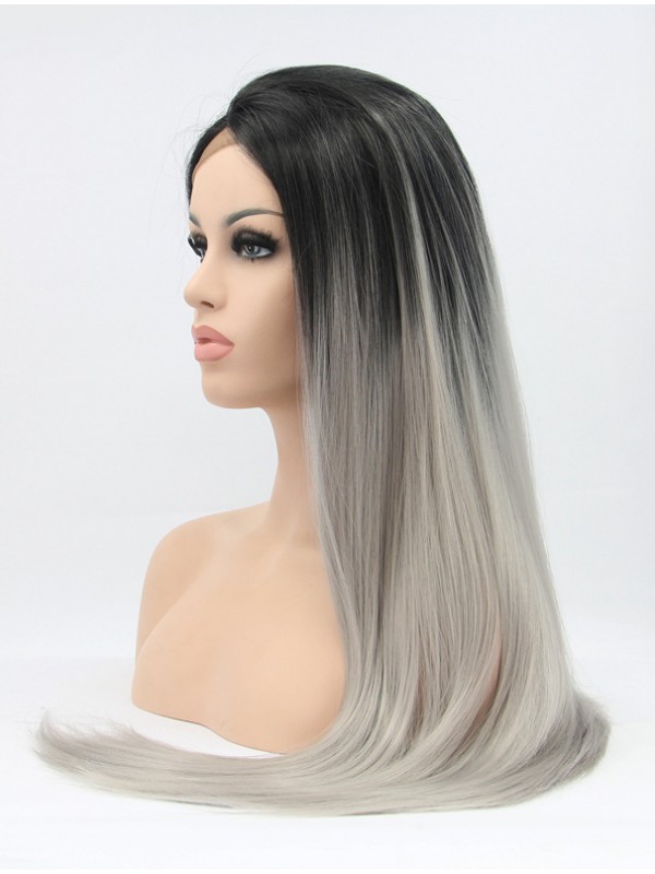 Parrucche Sintetiche Frontali In Pizzo Ombre 26 "Diritte