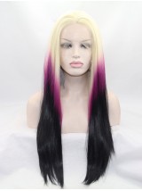 Parrucche Sintetiche Frontali In Pizzo Ombre 26 "Diritte