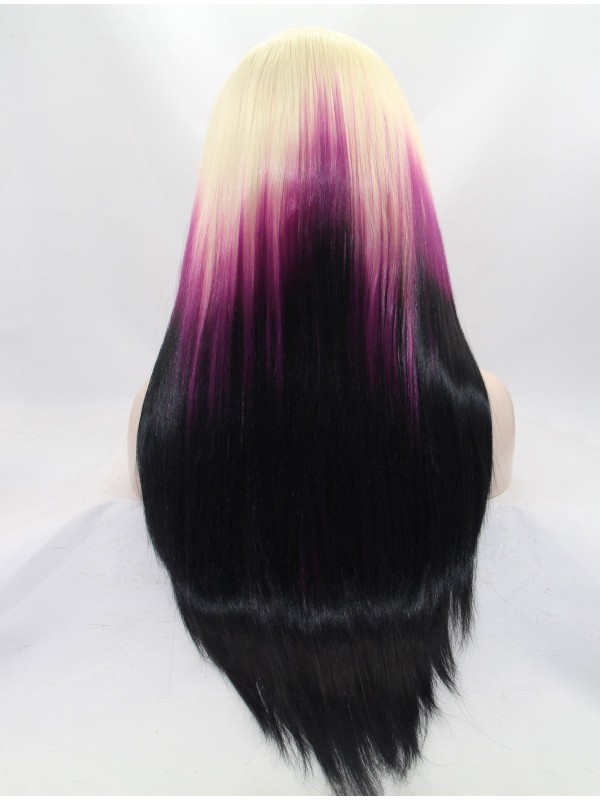 Parrucche Sintetiche Frontali In Pizzo Ombre 26 "Diritte