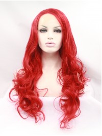 Parrucche Frontali In Pizzo Sintetico Rosso Riccio Da 30 "