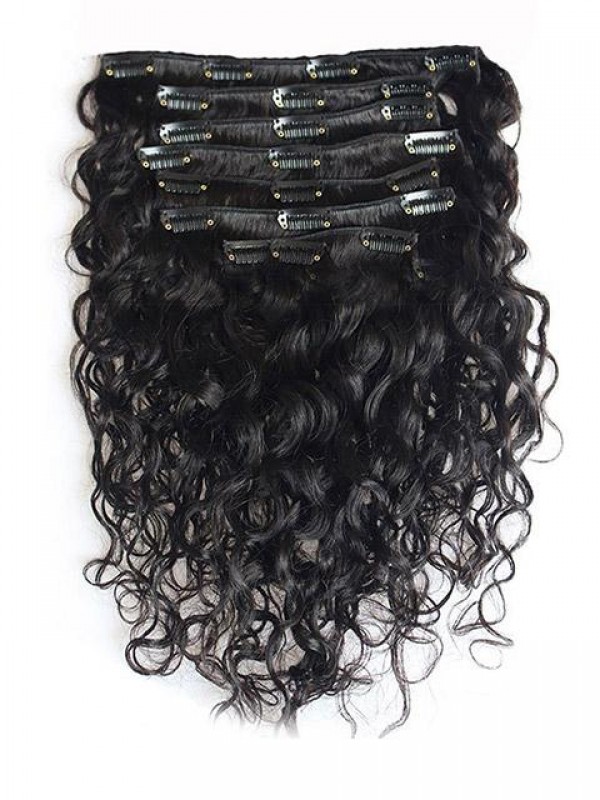 Capelli Umani Ricci Di Alta Qualità 7 Pezzi Clip Nelle Estensioni Dei Capelli