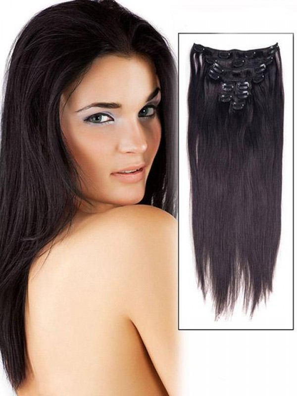 7 Pezzi Clip Nelle Estensioni Dei Capelli Umani Veri Capelli Umani