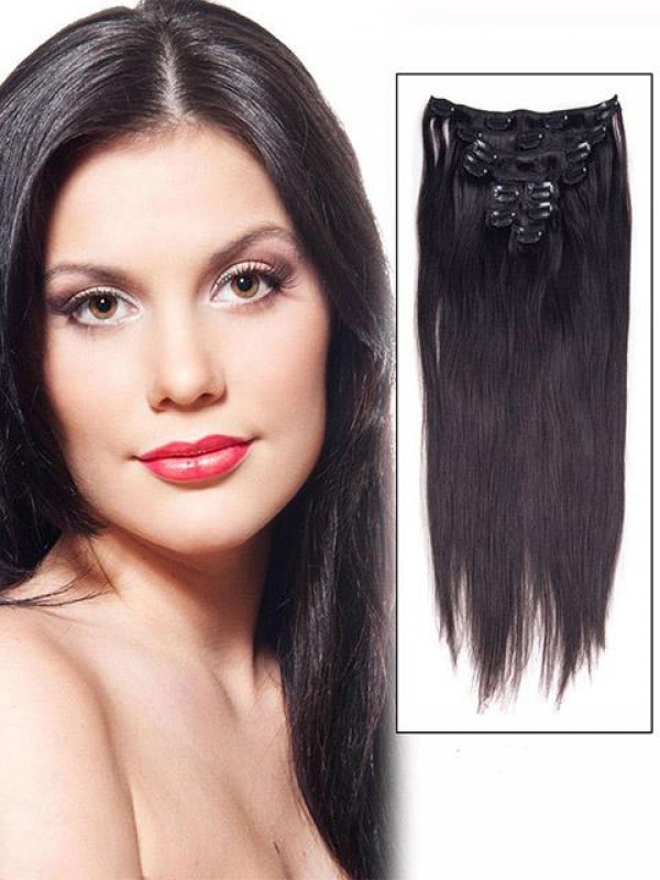 Clip Diritta Setosa In 9 Pezzi Nell'Estensione Dei Capelli Umani Di Remy Indiani