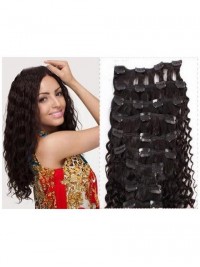 Clip Riccia Profonda A Testa Piena Da 9 Pezzi Nelle Estensioni Brasiliane Dei Capelli Umani Di Remy