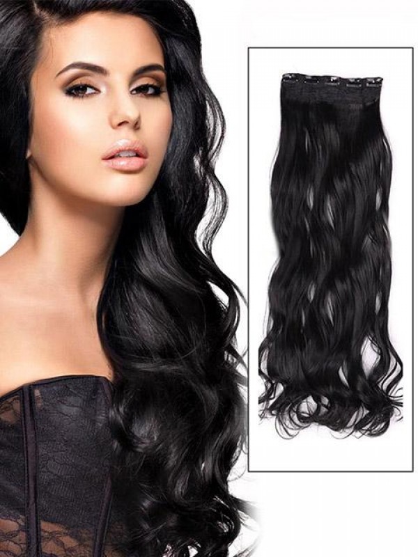 Estensione Dei Capelli Umani Dell'Onda Del Corpo Di Un Pezzo Istantaneo Jet Black