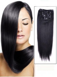 Lisci 7 Pezzi Clip Nelle Estensioni Dei Capelli Capelli Umani Di Remy