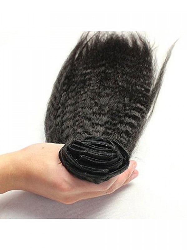 Clip Diritta Afro Crespa Per Capelli Umani Vergini Nell'Estensione Dei Capelli