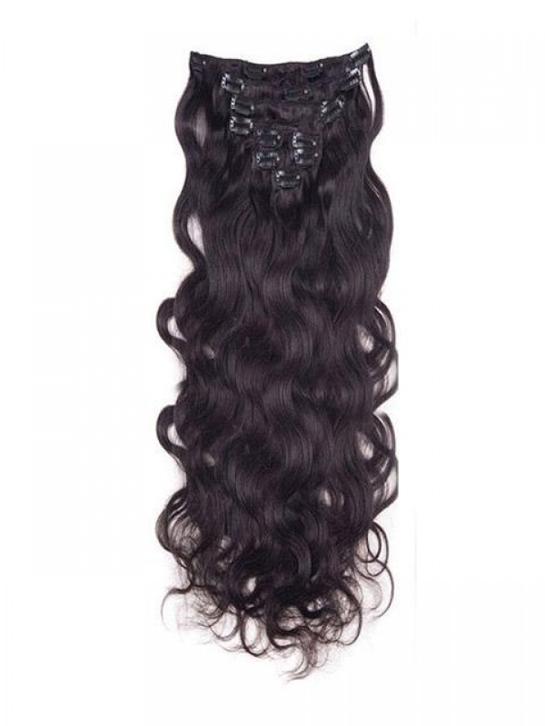 Clip Ondulata Nera Naturale Da 9 Pezzi Nelle Estensioni Dei Capelli Umani Di Remy